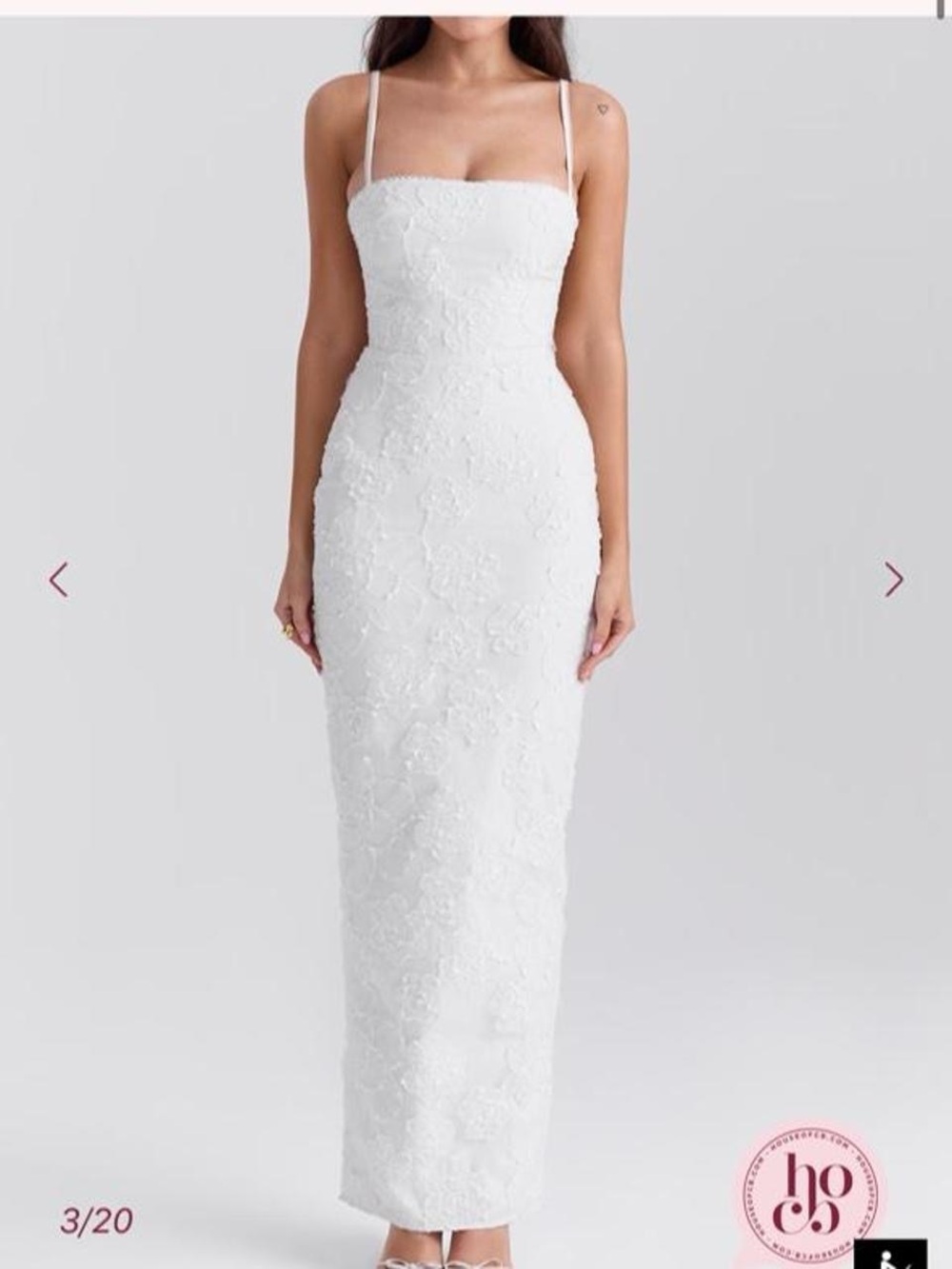 House of CB Eva White Floral Lace Maxi Dress